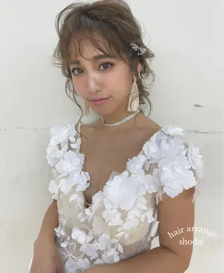 ロング カラー パーマ ヘアアレンジ ネイル マツエク・マツパ ハイライト、レイヤー カット/西梅田/中西のヘアスタイル