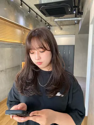 ロング カラー 太我/フェザーパーマ /ニュアンスパーマのヘアスタイル