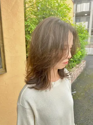 セミロング カラー WEST✂︎前田 明宏✂︎大和高田のヘアスタイル