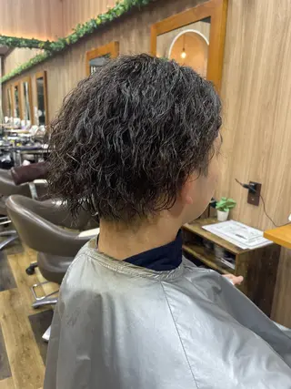 ミディアム パーマ メンズ 山際勇策 /岐阜美容師のヘアスタイル