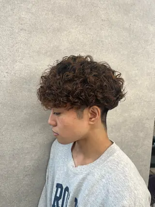ショート カラー パーマ ヘアアレンジ メンズ キッズ 🔥メンズパーマ🔥 菅原楓のヘアスタイル