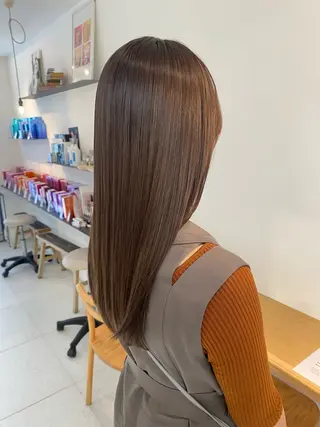 ロング カラー 安永 涼のヘアスタイル