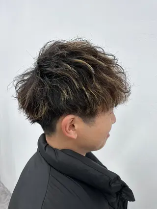 ショート カラー パーマ メンズ ⚡️メンズ/波巻き/ 片岡篤宣/水戸⚡️のヘアスタイル