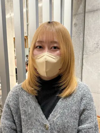 ミディアム はら しおりのヘアスタイル