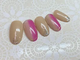 ネイル 痛ネイル/ワンホン/ フィルイン/長さだしのネイルデザイン