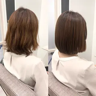 ミディアム ヘアアレンジ🪽🎀 艶カラー/天王寺のヘアスタイル