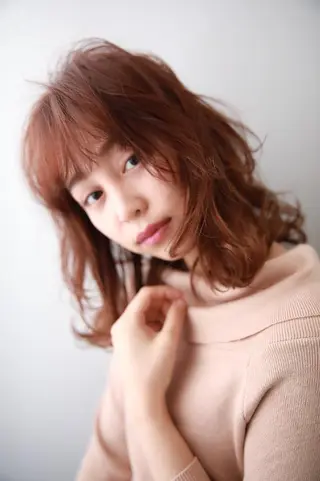 ミディアム カラー パーマ 山下 直人のヘアスタイル