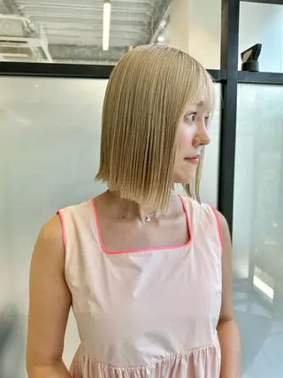 ミディアム SALOWIN心斎橋Suite店所属・ブリーチ毛にもできる 縮毛矯正|鷹司郎のヘアスタイル