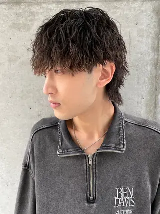 ショート カラー パーマ メンズ 亀井隆汰/メンズ専門 パーマ特化美容師のヘアスタイル