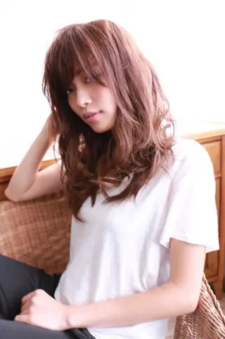 ロング カラー パーマ 【レイヤーカット】 関根【コテ巻パーマ】のヘアスタイル