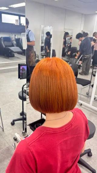 カラー 夏カラーオレンジ ヘアーひめな🫧のヘアスタイル