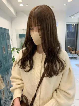 ロング カラー moeka レイヤー /艶カラー/韓国のヘアスタイル