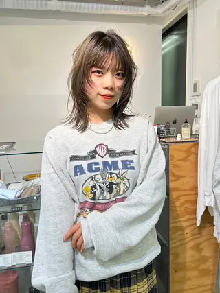 ミディアム カラー sakura🌸 レイヤー/韓国ヘアのヘアスタイル