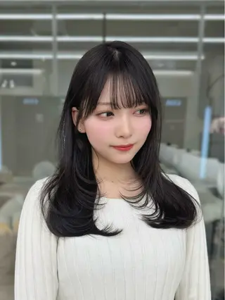 セミロング カラー COA GINZA 空也/前髪/顔まわりのヘアスタイル