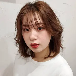 ミディアム カラー フリーランス所属・韓国ヘア レイヤー くびれヘアMATSUのヘアスタイル