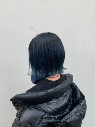 ミディアム ♱地雷カラー♱ウルフ ♱ 藍衣 ♱のヘアスタイル