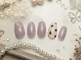 ミディアム ネイルPetit Ribbonのネイルデザイン