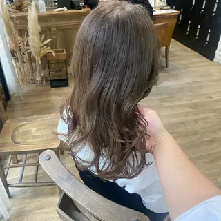 セミロング カラー ヘアアレンジ あおい 🍒暖色カラーのヘアスタイル