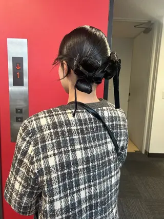 ミディアム ヘアアレンジ 市川 蘭のヘアスタイル