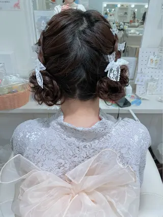セミロング ヘアアレンジ セットサロン      ラフテル所属・大阪/ヘアアレンジ /似合わせset💐のヘアスタイル