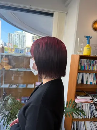 ミディアム カラー 岩渕 愛のヘアスタイル