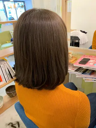 セミロング カラー 【髪質改善】【美髪】 【ツヤ髪】ほしのちりのヘアスタイル