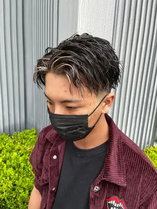 ショート カラー パーマ メンズ &CREW スタッフのヘアスタイル