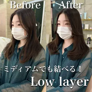セミロング カラー 韓国ヘア🇰🇷 レイヤー/芝春樹のヘアスタイル