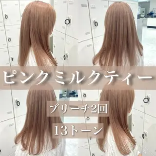 セミロング カラー ✨透明感、艶髪ヘア✨ 韓国ヘア特化💖のヘアスタイル