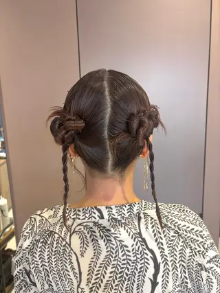 ミディアム ヘアアレンジ レイヤーカット/ボブ /nene🍥⋆*のヘアスタイル