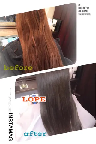 ロング カラー 小國 綾かのヘアスタイル