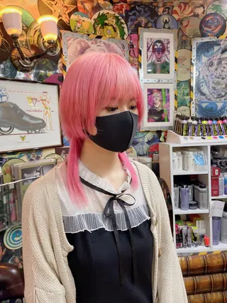 ショート カラー ヘアアレンジ マツエク・マツパ haco+所属・🌈派手髪エクステ ブレイズ🌈ひろとのヘアスタイル