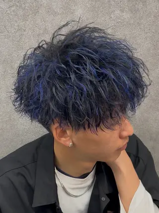 ショート カラー パーマ メンズ 【メンズウルフ特化】 🔥長山耕大🔥のヘアスタイル