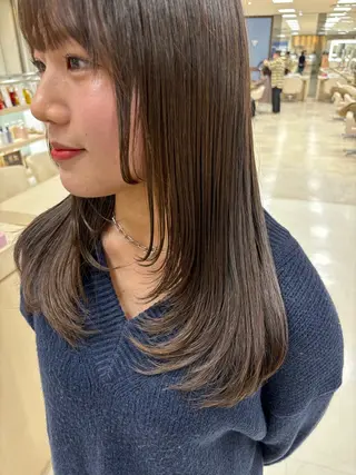 セミロング 🎀暖色カラー/透明 感カラー/ひな🎀のヘアスタイル