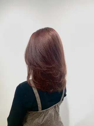 ミディアム カラー ヘアアレンジ キヨミ 韓国レイヤーカットのヘアスタイル