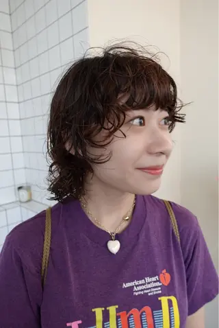 ミディアム パーマ ボブパーマ/パーマ ウルフパーマのヘアスタイル