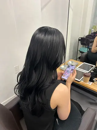 ロング カラー カット・ブリーチ/ ふわあいりのヘアスタイル