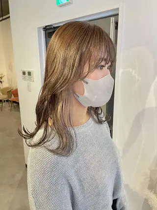 セミロング カラー 👑髪質改善カラー 中垣斗希のヘアスタイル