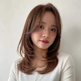 セミロング 暖色レイヤー 🥀REIRIのヘアスタイル