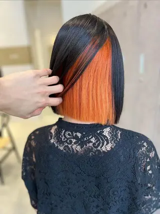 セミロング カラー 骨格補正似合わせ カット阿部建のヘアスタイル