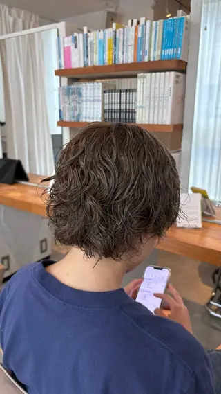 ショート カラー パーマ かとう りなのヘアスタイル