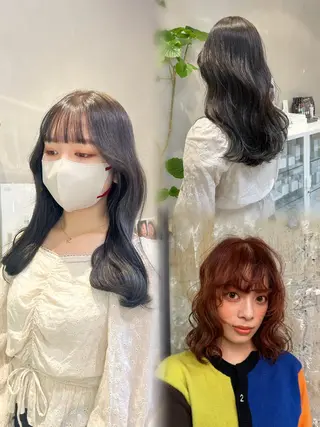 カラー ニュアンスパーマ 曲がる縮毛矯正　爲石のヘアスタイル