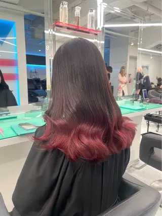 ロング カラー 透けるやわらか艶髪♡ ナチュラルストレートのヘアスタイル