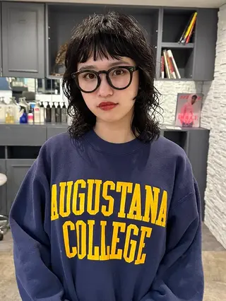 ミディアム 古沢 新のヘアスタイル