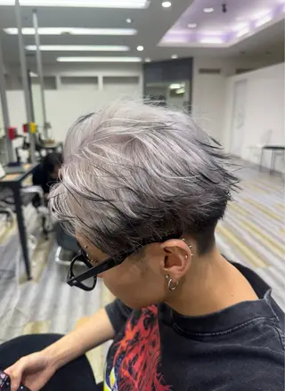 ショート カラー メンズ 【メンズ特化】岩瀬 武【メンズパーマ】のヘアスタイル