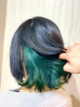 ミディアム カラー ヘアアレンジ ⭐️柏木皇気ブリーチ ムラ修正/他店直しのヘアスタイル