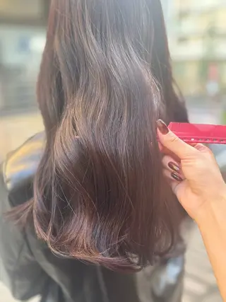 セミロング カラー 髪質改善カラー ベージュ🤎YUMEのヘアスタイル