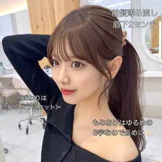 ミディアム レイヤーカット/ 顔まわり/アオイのヘアスタイル