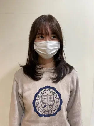 セミロング カラー RIN／韓国ヘア レイヤーカットのヘアスタイル