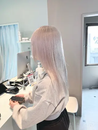 ロング カラー ハイトーン/韓国 レイヤー/るか🎀のヘアスタイル